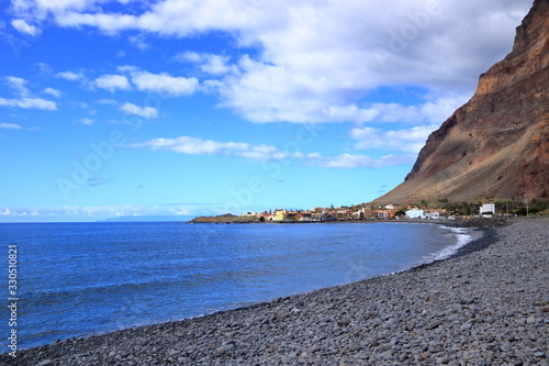 View to the village La Playa in the Valle Gran Rey of the Canary Island La Gomera in Spain photo