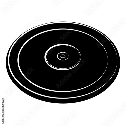 Olympic track & field discus angled view