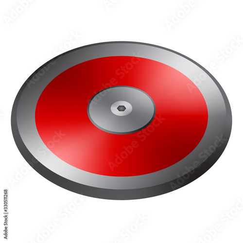 Olympic track & field discus angled view