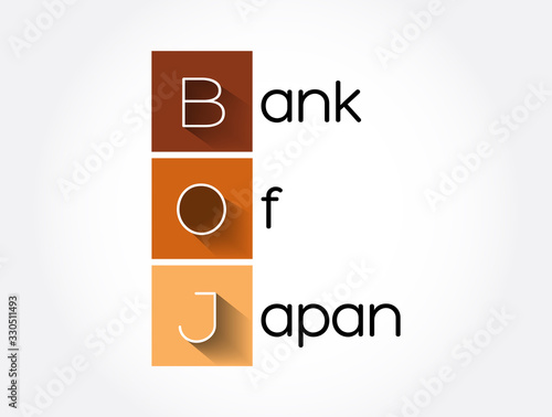 BOJ - Bank Of Japan acronym, business concept background