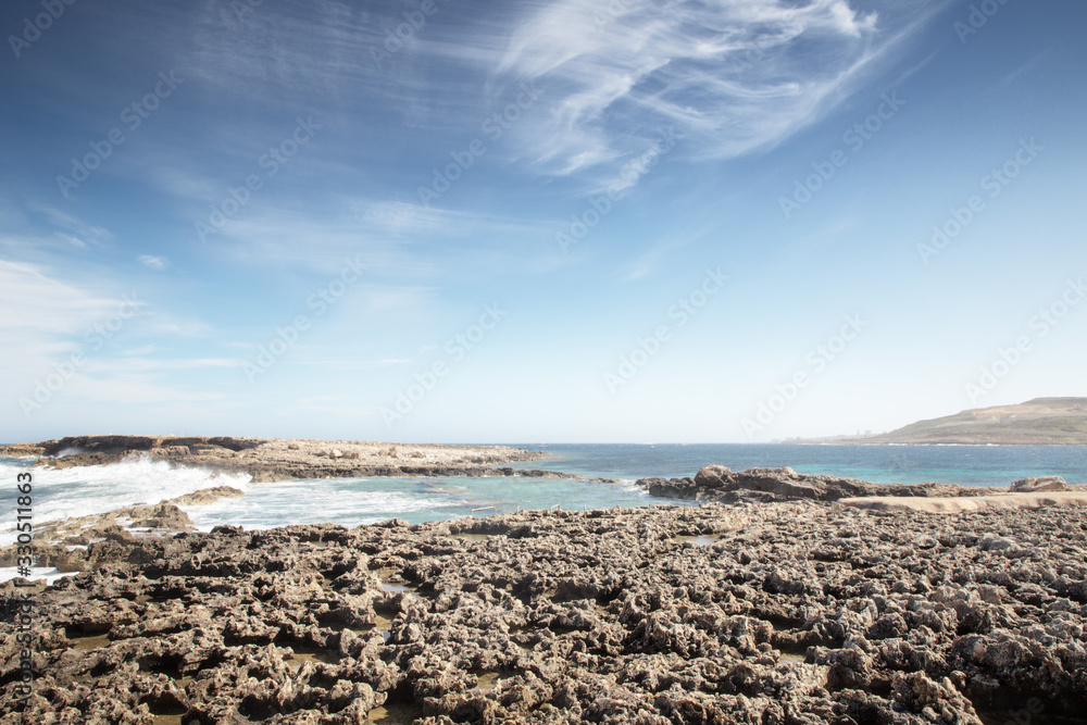 Seascape near Qawra Point Beach in Malta Seascape near Qawra Point Beach in Malta