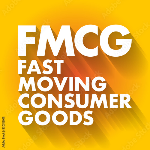 FMCG - Fast Moving Consumer Goods acronym, business concept background