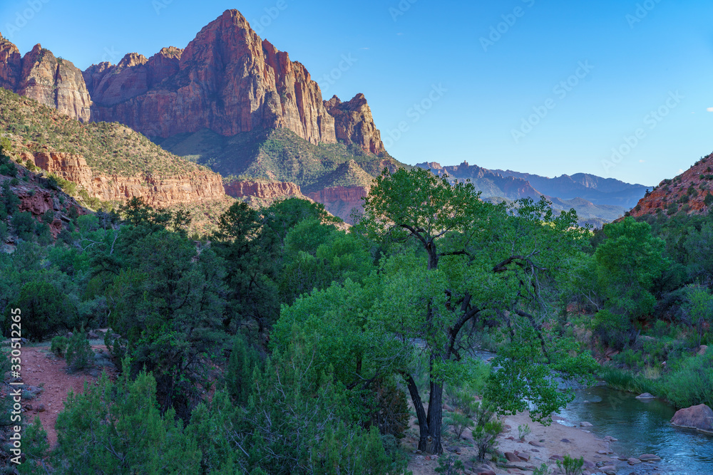 the watchman from parus trail in zion national park, usa the watchman from parus trail in zion national park, usa