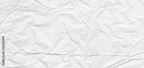 Abstract crumpled white paper banner