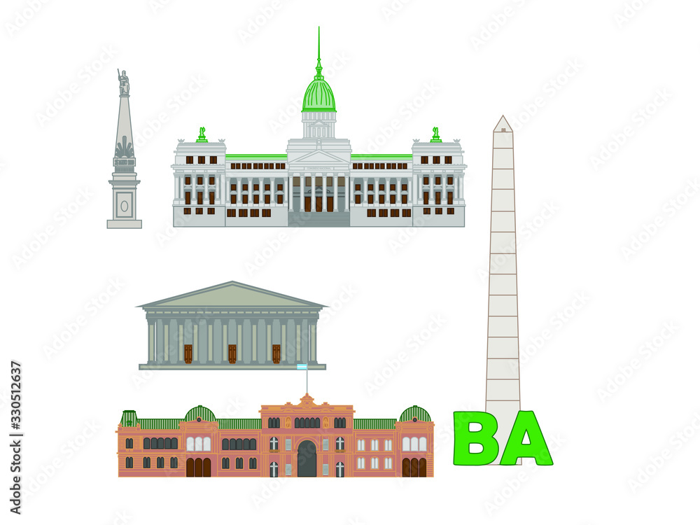 Fototapeta premium vector, skyline of Buenos Aires city in Argentina