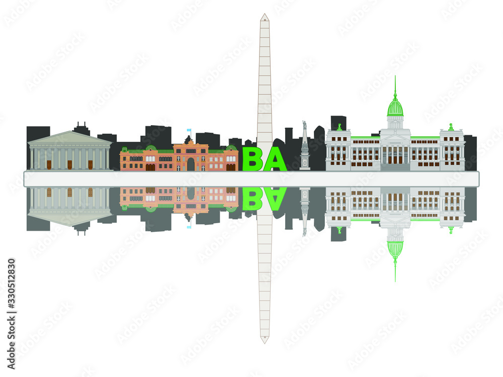 Obraz premium vector, skyline of Buenos Aires city in Argentina