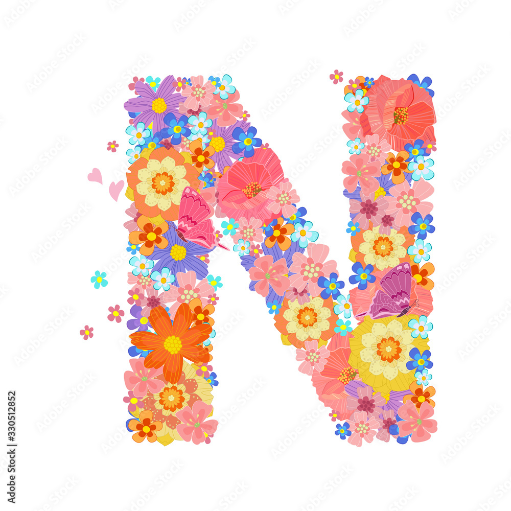 colorful blossom of meadow flowers with butterflies and flying l colorful blossom of meadow flowers with butterflies and flying l