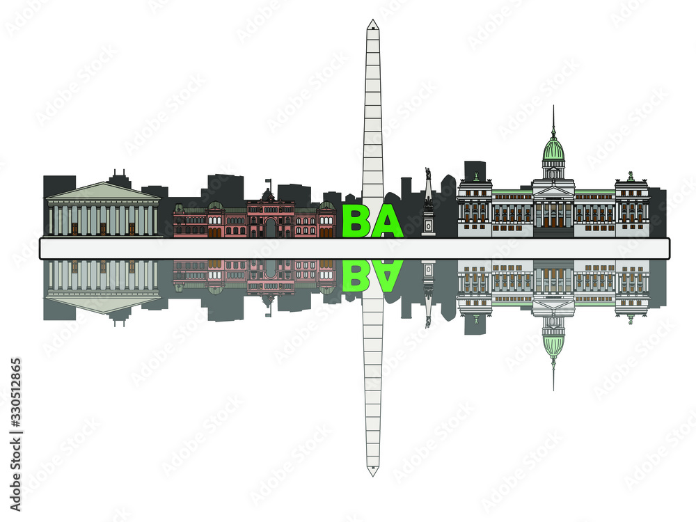 Obraz premium vector, skyline of Buenos Aires city in Argentina