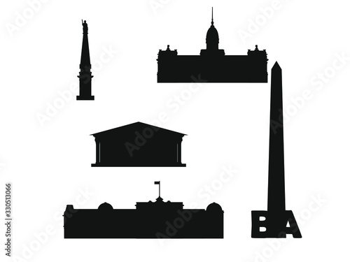 vector, skyline of Buenos Aires city in Argentina