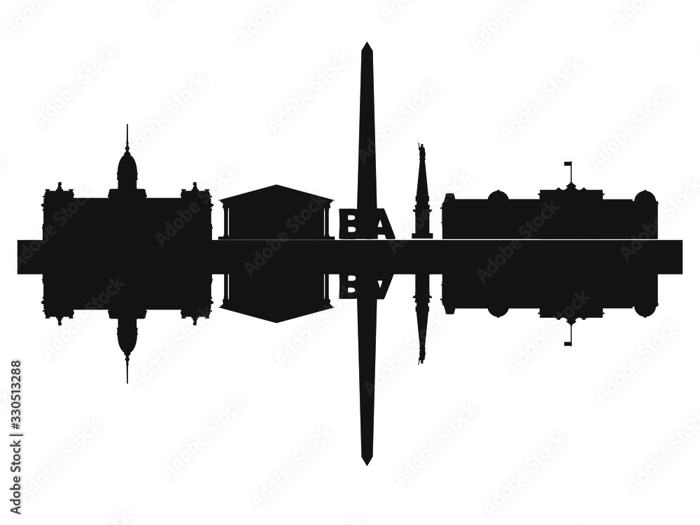 Obraz premium vector, skyline of Buenos Aires city in Argentina