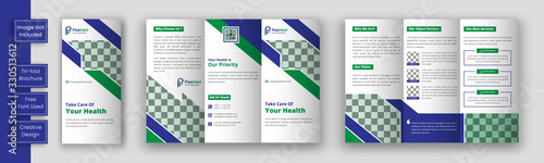 Medical trifold brochure template, Modern medical trifold brochure template