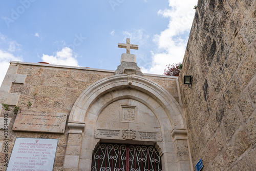 Fotografia, Obraz The entrance to the Greek Akeldama Monastery in the old city of Jerusalem in Isr