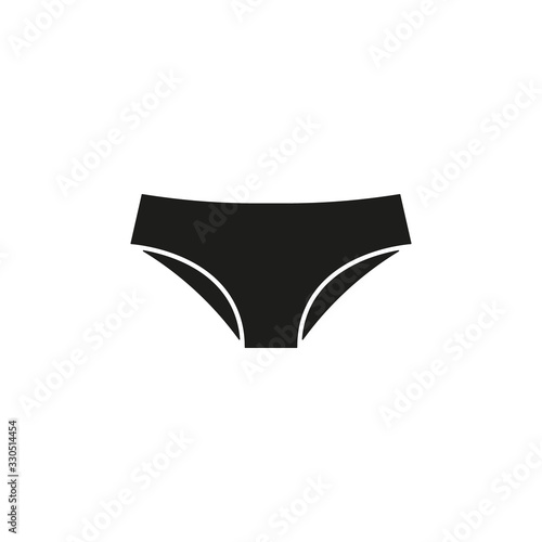 Black woman panties icon. Vector Illustration. Flat design. Isolated.