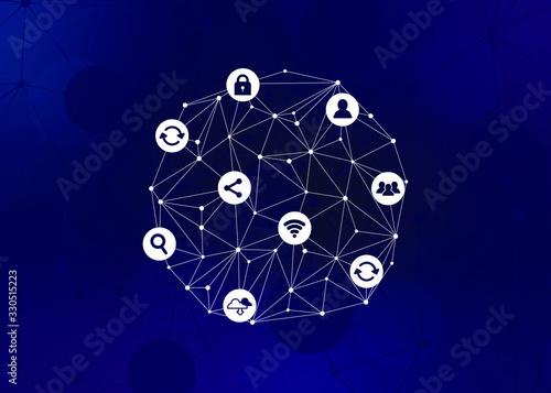 Cloud technology icon for global business concept abstract background for illustrator