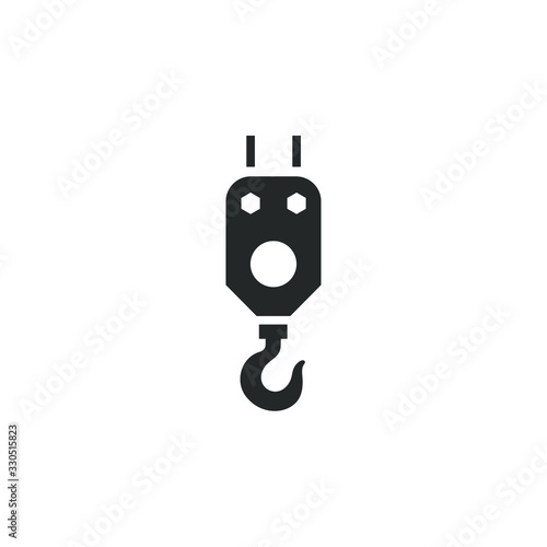 Pictograph of crane hook icon template color editable. crane hook symbol vector sign isolated on white background illustration for graphic and web design. © Frog_Ground