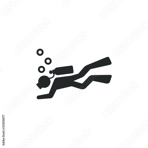 Diver icon template color editable. Diver symbol vector sign isolated on white background illustration for graphic and web design.