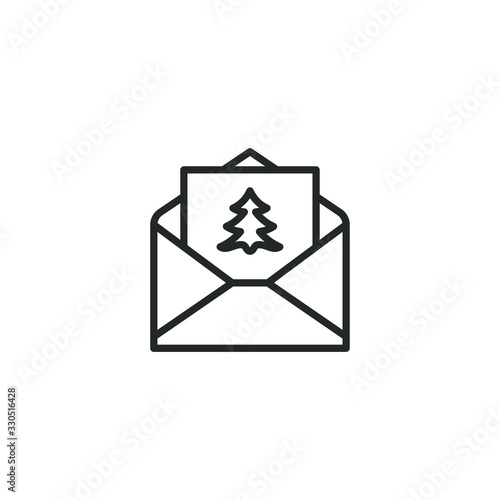 Christmas envelope icon template color editable