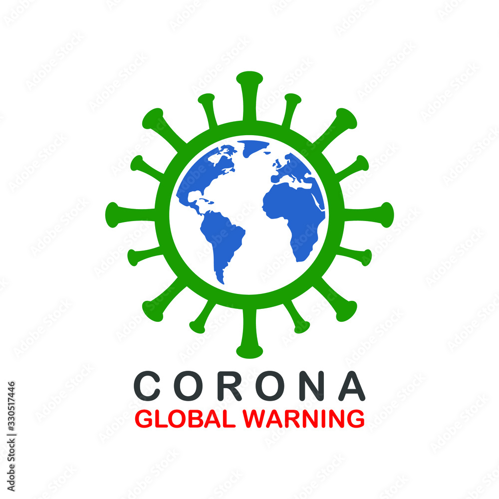 Corona attack world illustration symbol vector Corona attack world illustration symbol vector