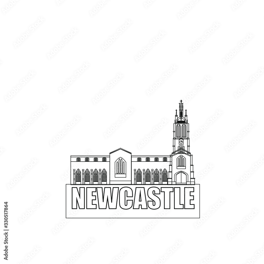 vector The Cathedral Church of St. Nicholas of NEWCASTLE in England
