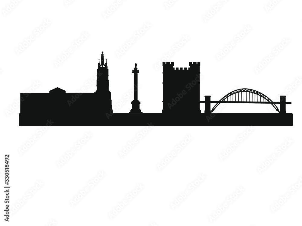 vector skyline of newcastle city north of england