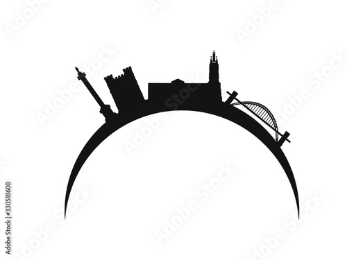 vector skyline of newcastle city north of england