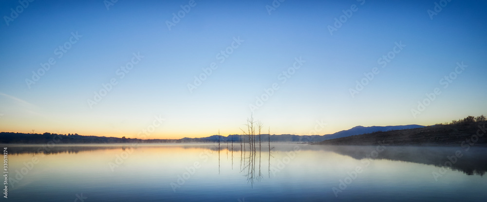 Bellus Reservoir at sunrise, Spain