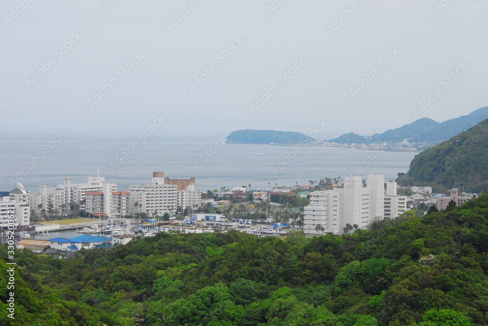 淡路島洲本城から見た洲本市の眺望