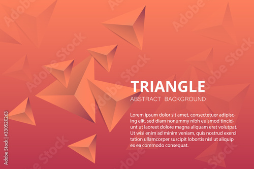 Fototapeta Naklejka Na Ścianę i Meble -  Triangle background. Modern abstract background design of triangular pyramids. Applicable for logos, banners, brochures, covers, flyers.