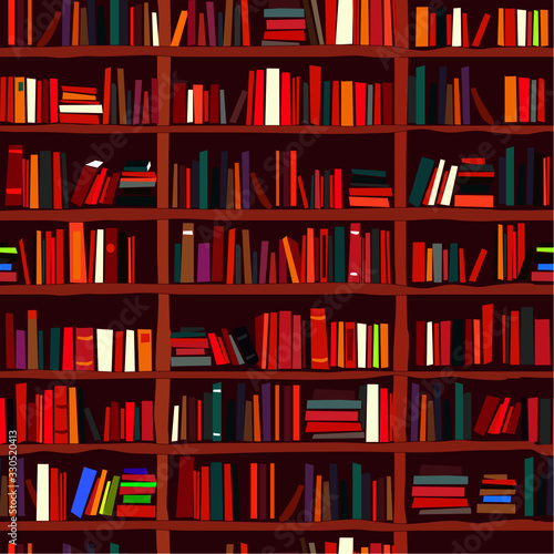 shelves with books
