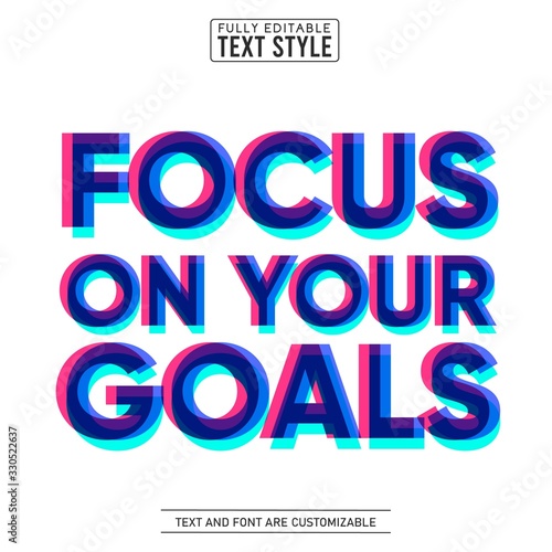 Focus on yoour goals glitch editable text effect