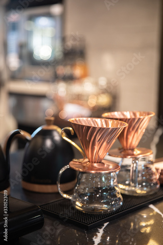 coffee drip equipment on table at coffee © 1827photography