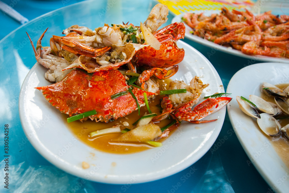 Cooked Crabs with Spices and Herbs Cooked Crabs with Spices and Herbs