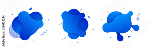Vector fluid isolated abstract geometric coral blue gradient shapes for modern website and graphic design on the white background. Concept of dynamic composition and liquid color element.