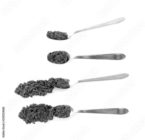 Small Black Caviar Isolated on White Background Top View