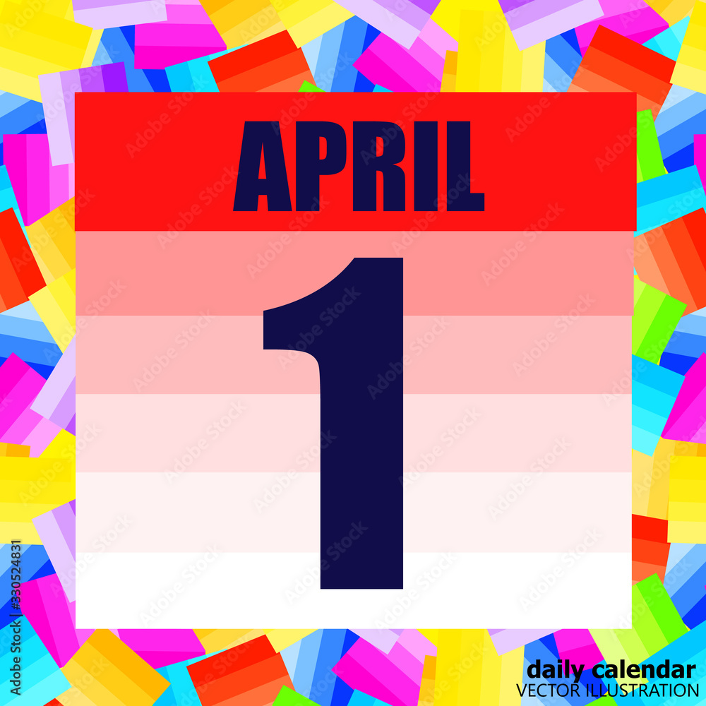 April 1 icon. For planning important day. April first. Banner for holidays and special days. Vector Illustration. April 1 icon. For planning important day. April first. Banner for holidays and special days. Vector Illustration.