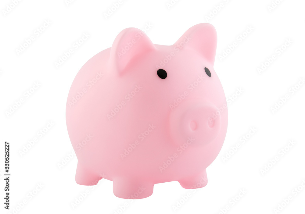 Pink piggy bank isolated on white with clipping path Pink piggy bank isolated on white with clipping path