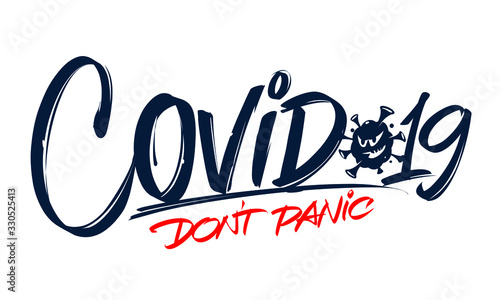 Covid-19 / Corona virus lettering design for  t-shirt, mug, poster, flyer. Vector hand drawn inscription. Apparel Print.