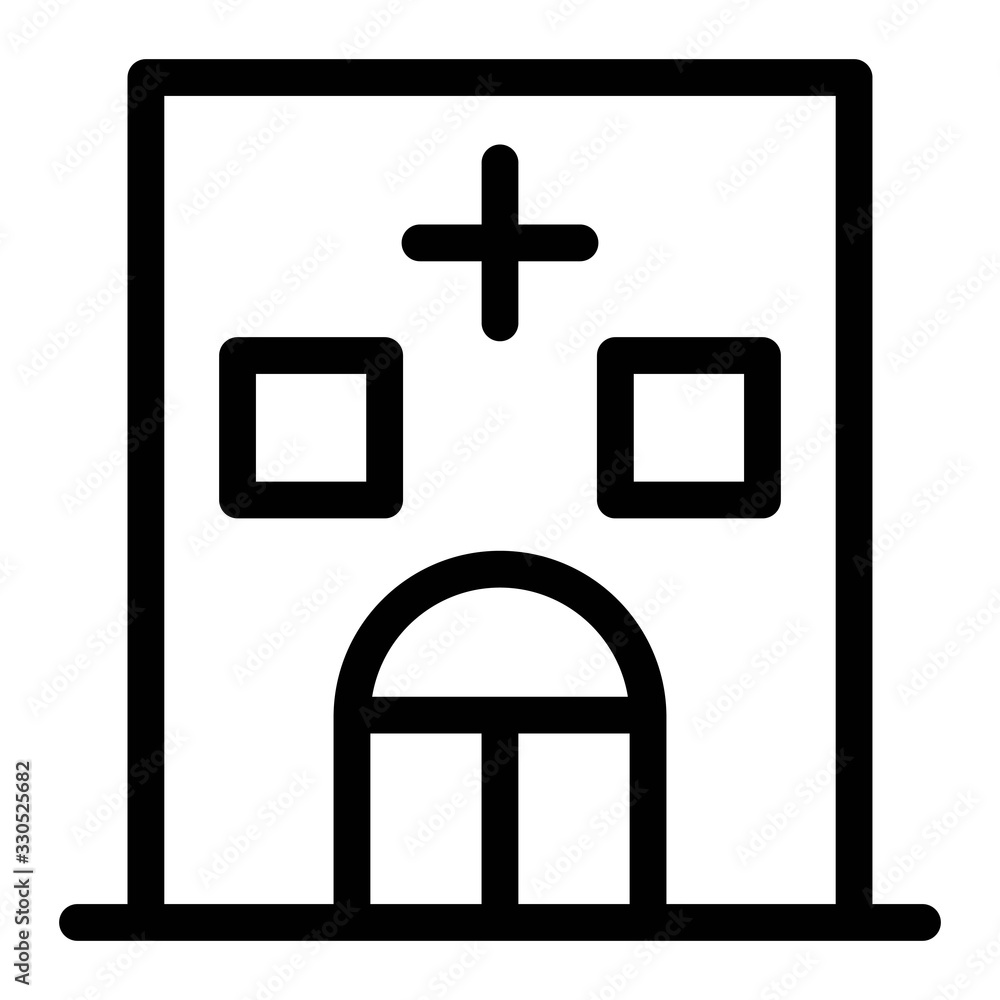 Obraz premium Hospital icon. Clinic building, healthcare, medical symbols.