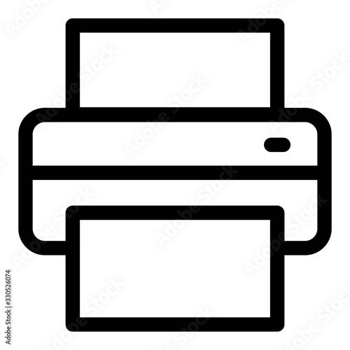 Printer icon in line style. Facsimile, inkjet printers illustration.