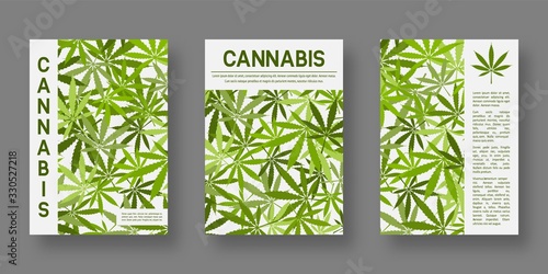 Medical cannabis cover templates set for design