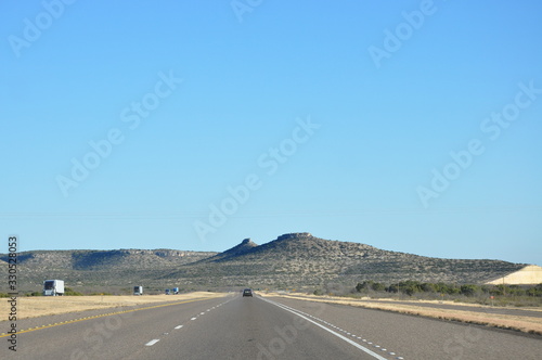 The endless horizon of the American Southwest - driving the roads in Texas and New Mexicon photo