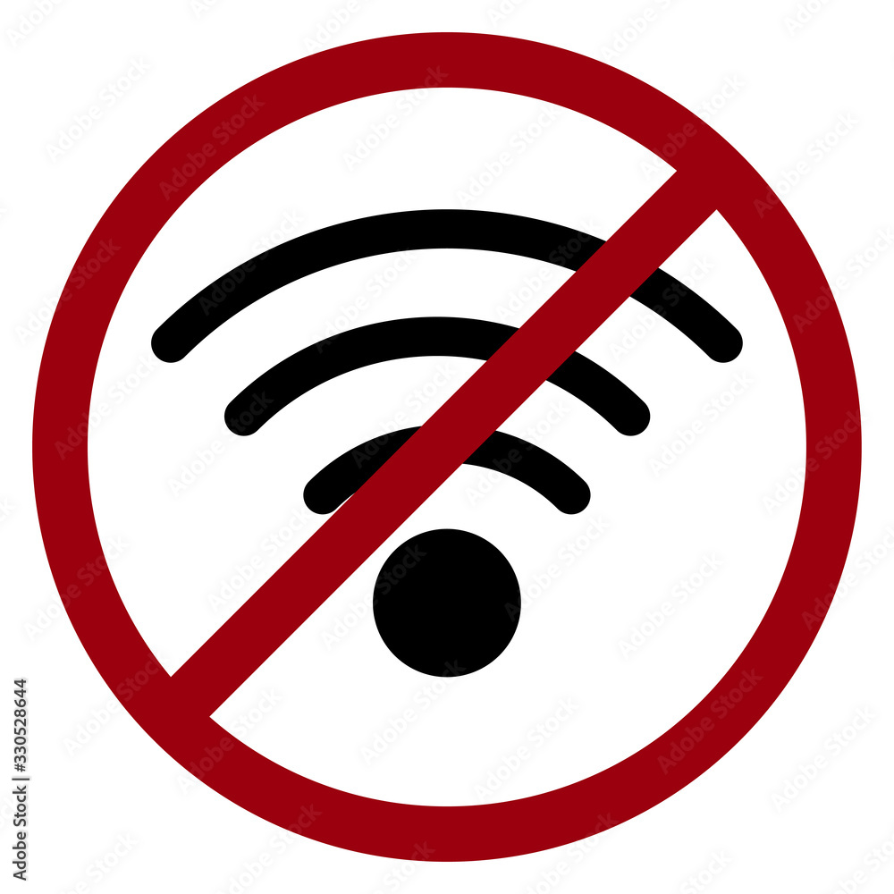 no network sign, vector icon black and red colors no network sign, vector icon black and red colors
