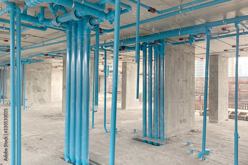 A sanitary system work in construction site