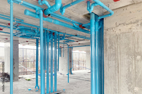 A sanitary system work in construction site