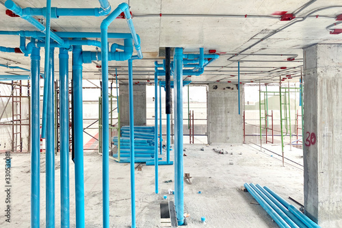A sanitary system work in construction site