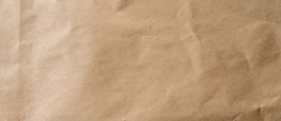 crumpled brown paper background and texture with copy  space.