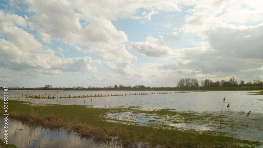 Beautiful floodplain in typical rural area in the Netherlands Beautiful floodplain in typical rural area in the Netherlands