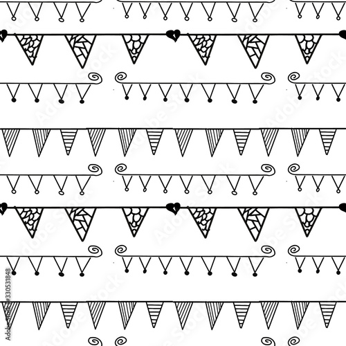 Black and White flag line seamless repeat pattern print background photo