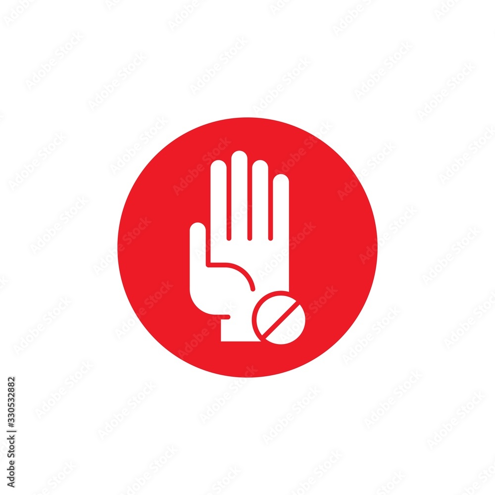 Signs prohibited flat vector design. Stop signs flat vector icons set