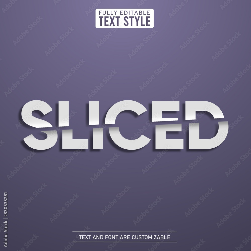Modern sliced paper with shadow text effect Modern sliced paper with shadow text effect